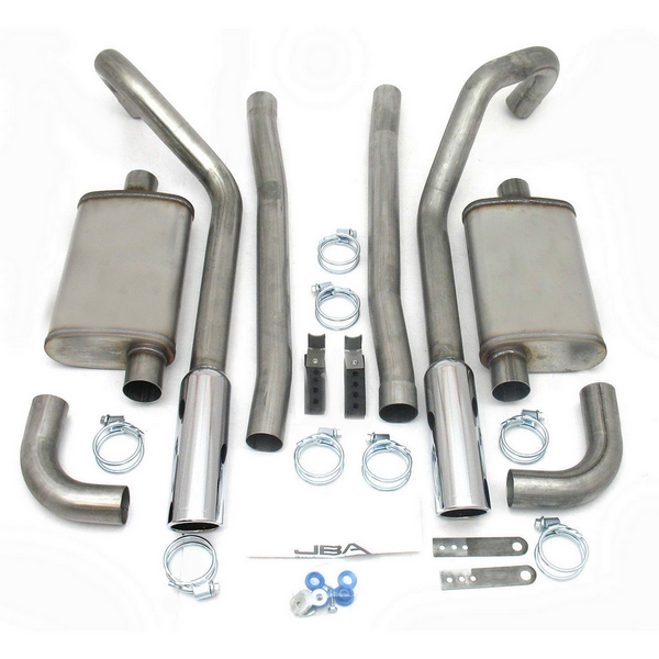 1970 351W Mustang 2 1/2 "Natural Dual Rear Exit Stainless Steel